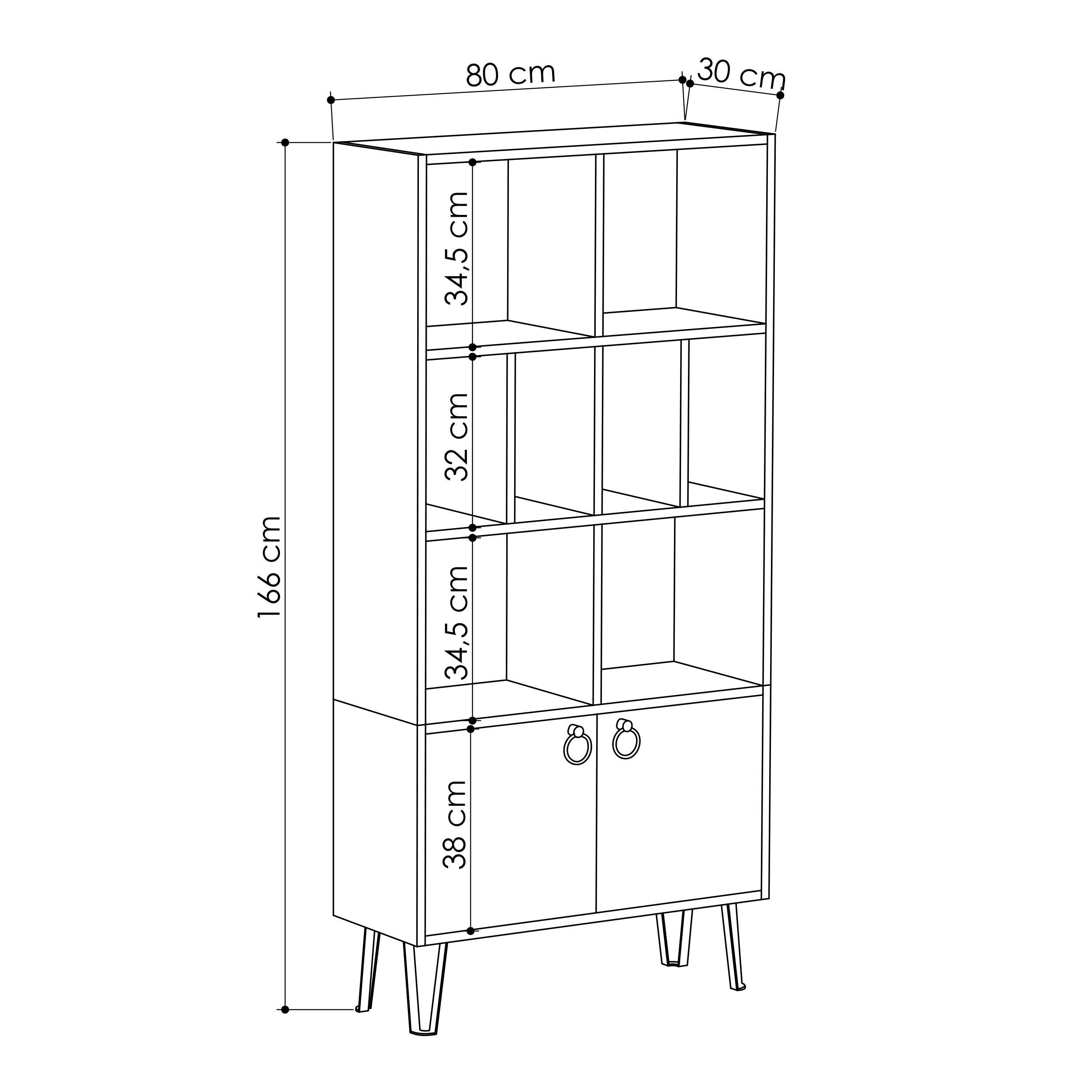 Bibliothèque BENE 166 cm - Placard Armoire de rangement