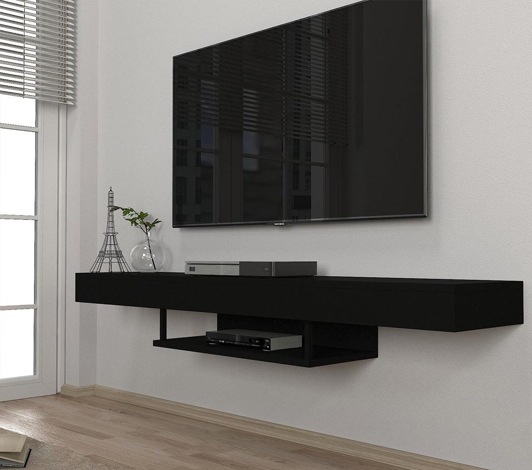 Meuble TV Suspendu ALBERES 150 cm - Noir