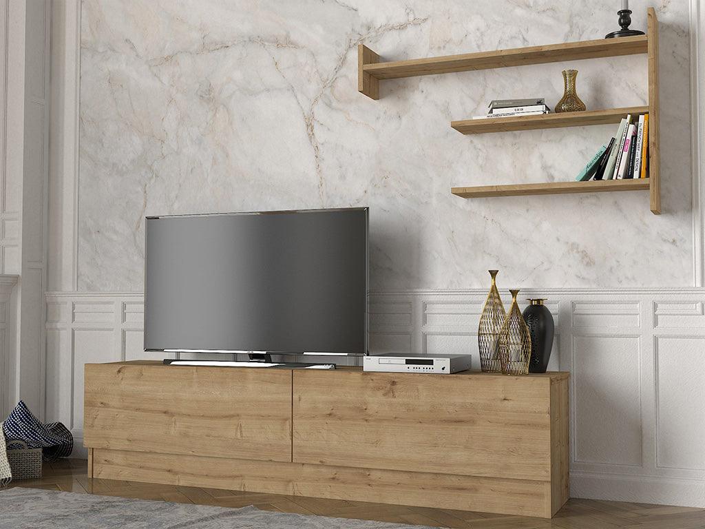 Meuble TV ALPHA 160 cm - Chêne - Salon et séjour