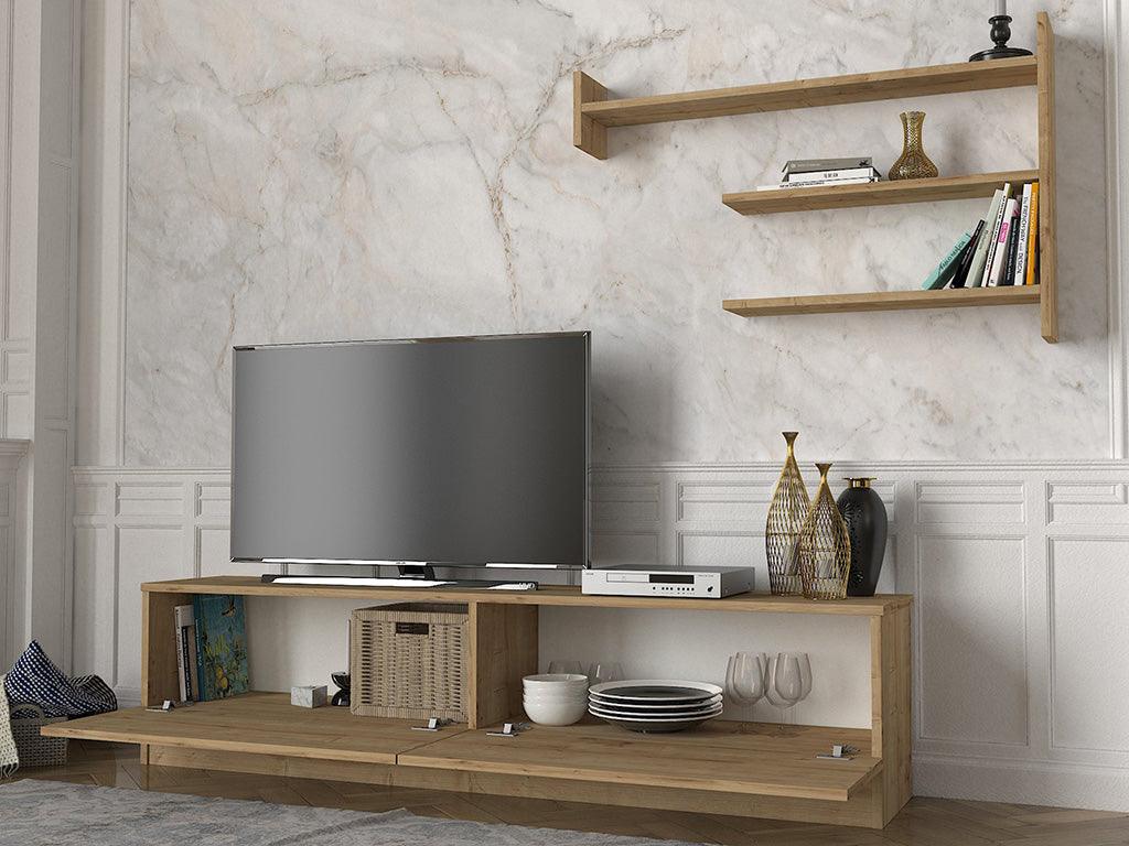 Meuble TV ALPHA 160 cm - Chêne - Salon et séjour