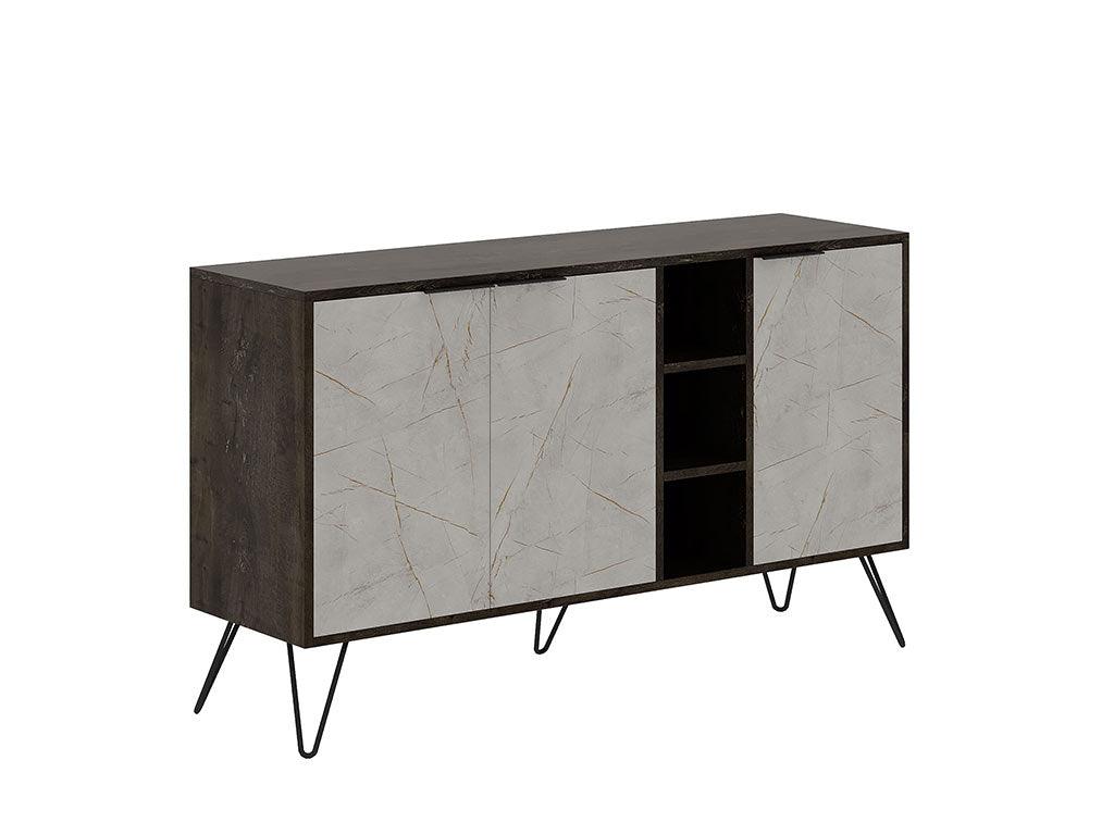 Console Buffet d'entrée CLARA 142 cm - Laguna et effet marbre