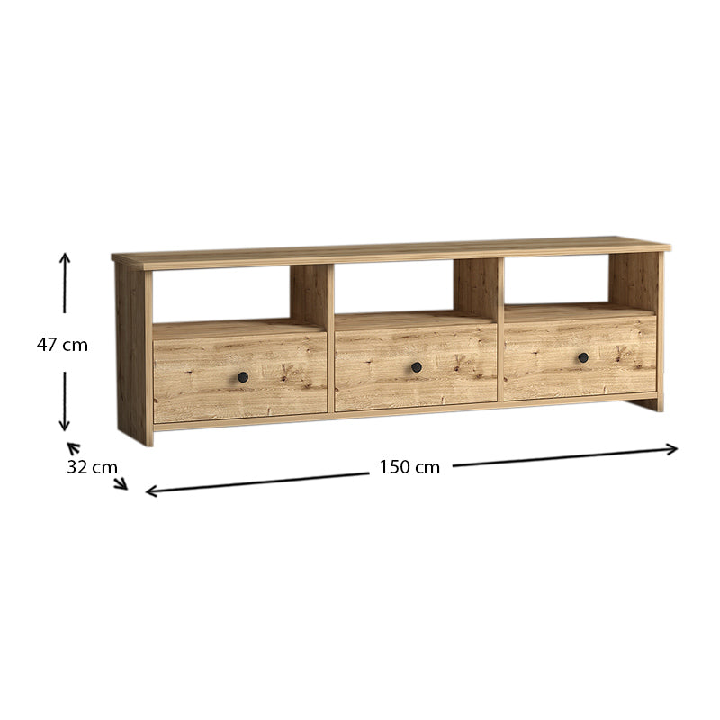 Meuble TV en bois FLY 150 cm - chêne - salon et séjour