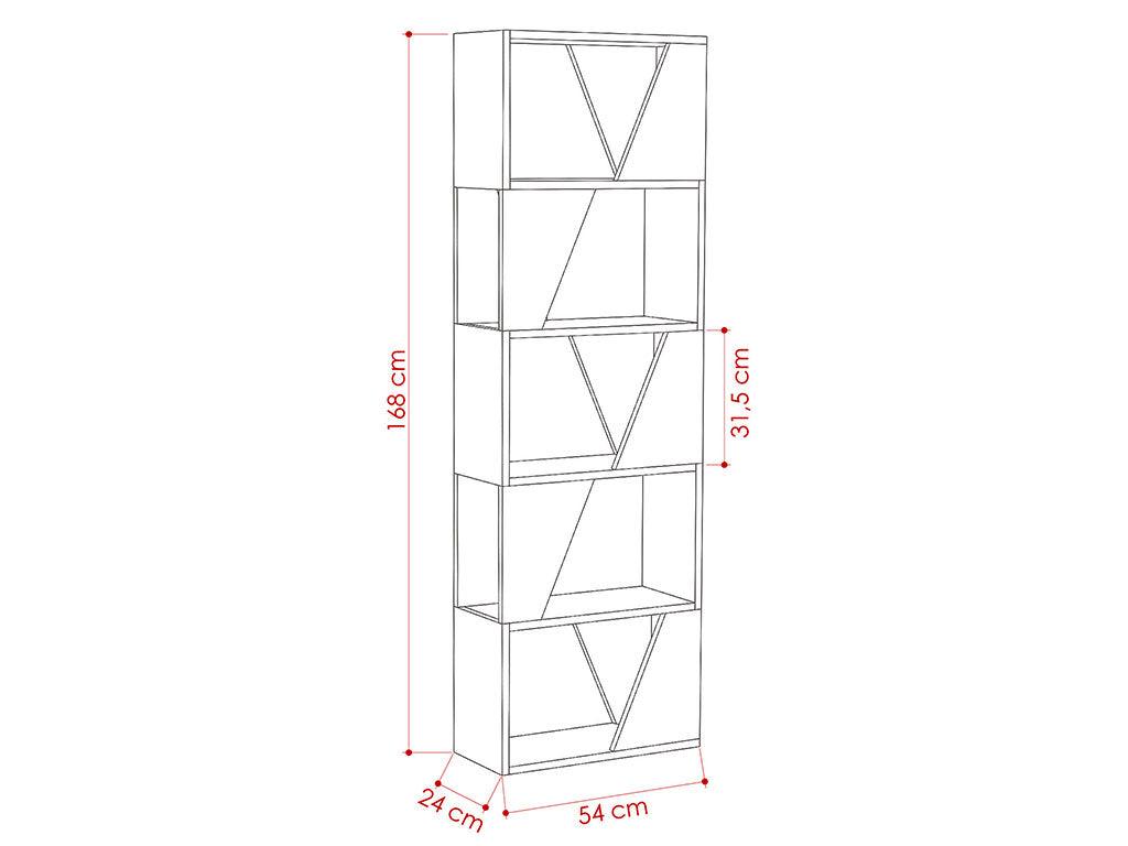 Bibliothèque-Étagères de rangement FRAME 168 cm - Gris Anthracite