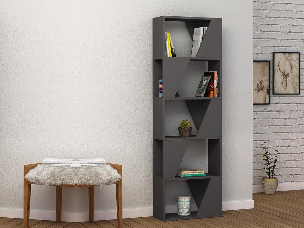 Bibliothèque-Étagères de rangement FRAME 168 cm - Gris Anthracite