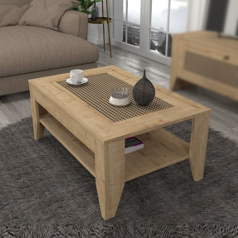 Table basse pour séjour MADURA 90 cm - Chêne à motifs