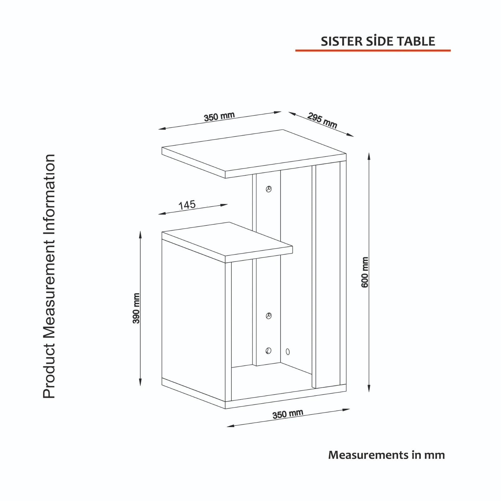 Table d'appoint SISTER blanc et noyer