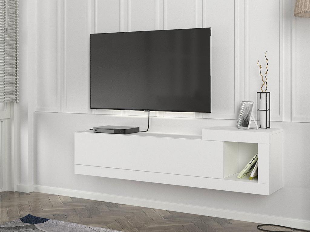 Meuble TV Suspendu VOLARE 150 cm - Blanc