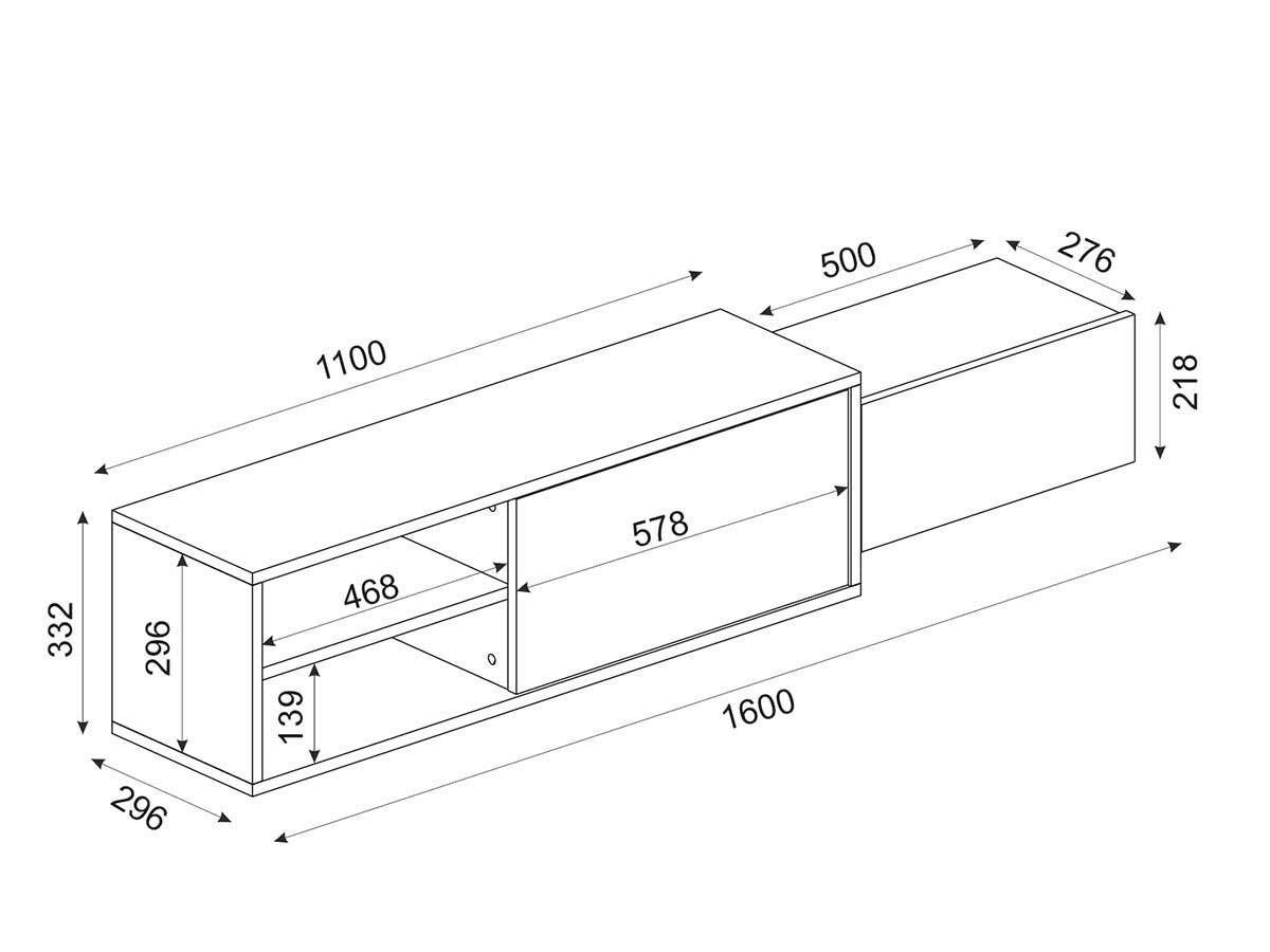 Vente flash - Meuble TV Suspendu DIONE 160 cm