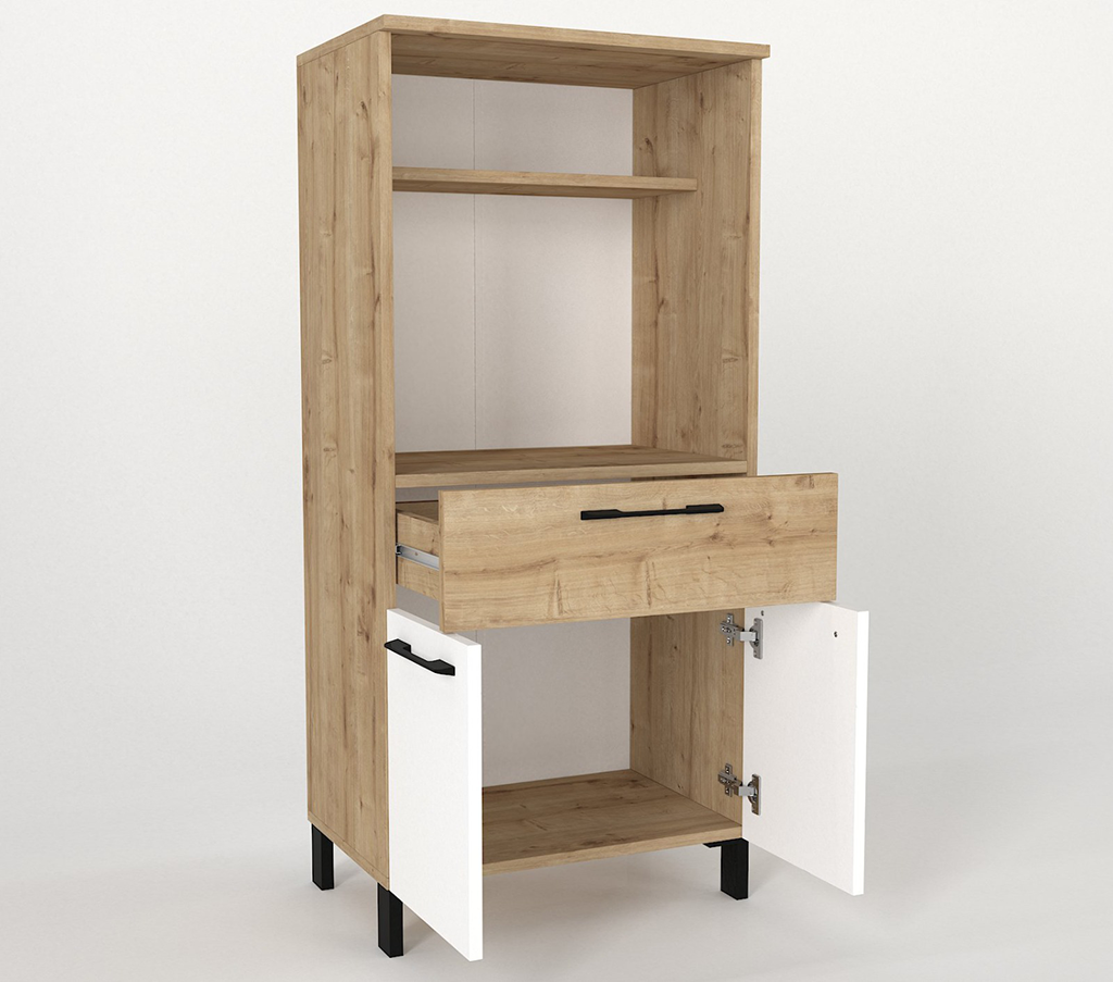 Meuble cuisine TEGAN -bois e blanc -130cm