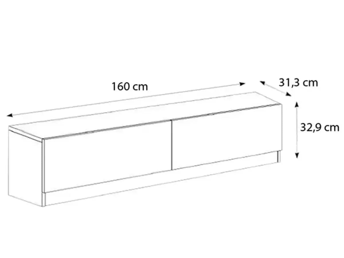 Meuble TV Ahenk 160 cm - Blanc