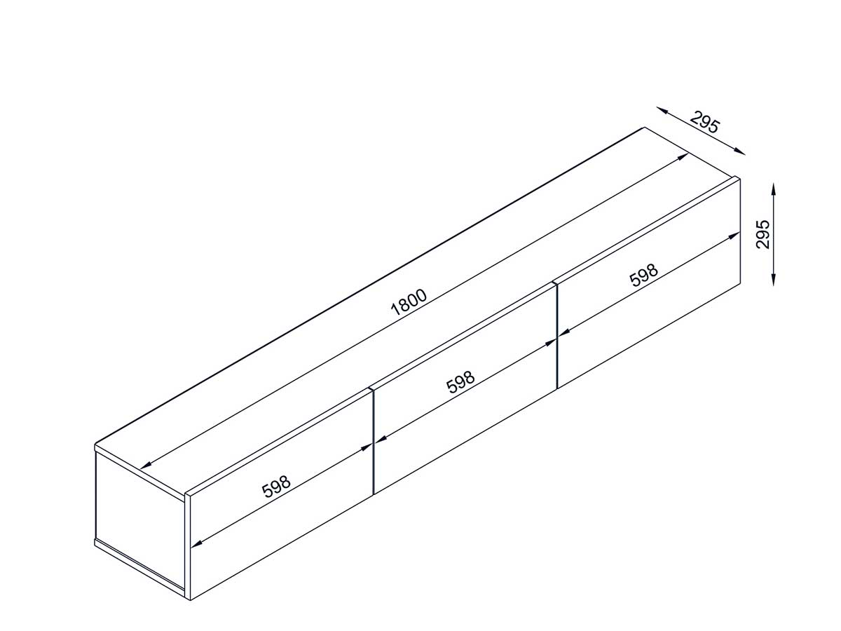 Meuble TV Suspendu ALMAD 180cm - chêne et gris anthracite