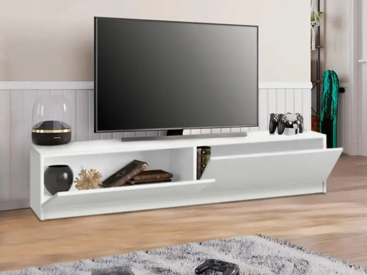 Meuble TV Ahenk 160 cm - Blanc